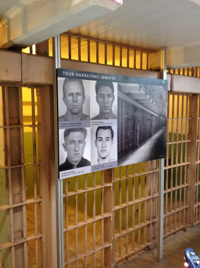 Information posters in the cell blocks - this one is showing some of the prisoners that tried to escape
