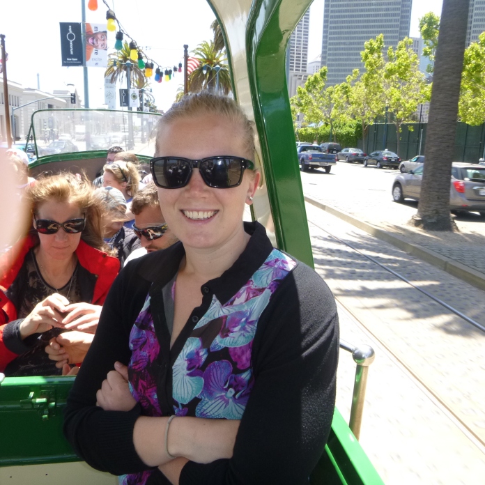 Riding the tram along the San Francisco waterfront