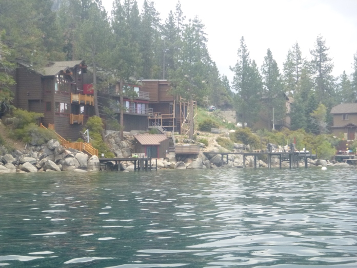 Flash houses along the shoreline of Lake Tahoe